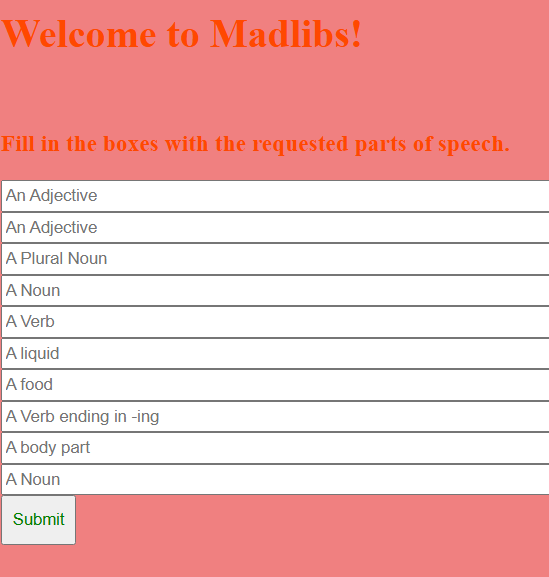 Madlibs